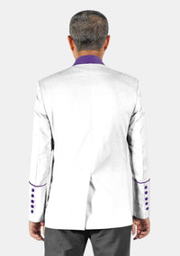 White Purple Clerical Preaching Jacket