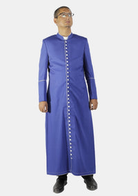 Ecclesiastical Cassock for Men Royal Blue and White