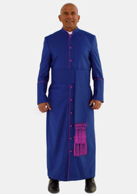 Mens Royal Blue With Red Purple eClergys Robe