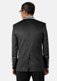Modern Button Black Minister Jacket