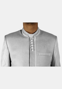 Modern Button White Clerical Jacket