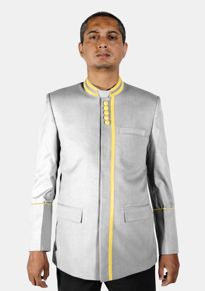 White Gold eClergy's Modern Button Jacket