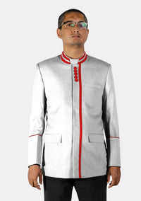 Pastor White with Red Trimmed Jacket