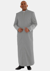 Nathanael Mens Roman Cassock Grey with Satin Cuff