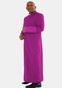 Barnabas Mens Roman Cassock Red Purple with Satin Cuff