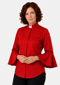 Shelomith Ruffle Sleeve Clergy Shirts for Women