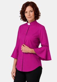 Shelomith Ruffle Sleeve Clergy Shirts for Women