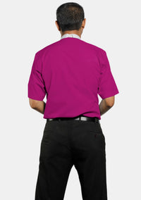 Red Purple Neckband Clergy Shirt