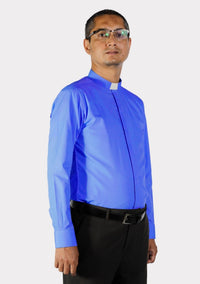 Royal Blue Tab Collar eClergy's Shirt