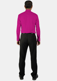 Red Purple Tab Collar Shirt