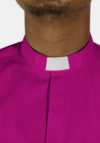 Red Purple Tab Collar Shirt