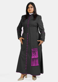 Tabitha Women Black with Red Purple Cassock