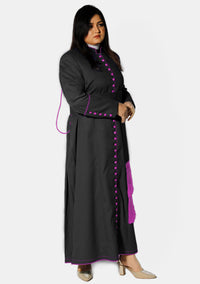 Tabitha Women Black with Red Purple Cassock
