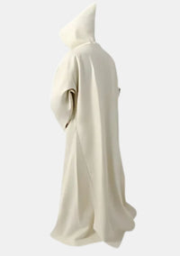White Monk Robe with Fixed Hooded