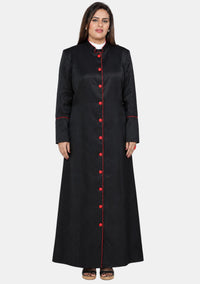 Women Black Red eClergys Robe