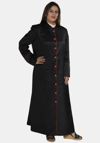 Women Black Red eClergys Robe
