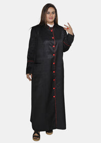 Women Black Red eClergys Robe