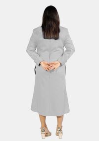Womens Clergy Dress Gray with Designer Buttons