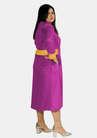 Womens Clergy Dress Red Purple with Gold Designer Buttons