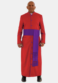Red with Roman Purple Trim eClergys Robe for Men
