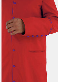 Red with Roman Purple Trim eClergys Robe for Men
