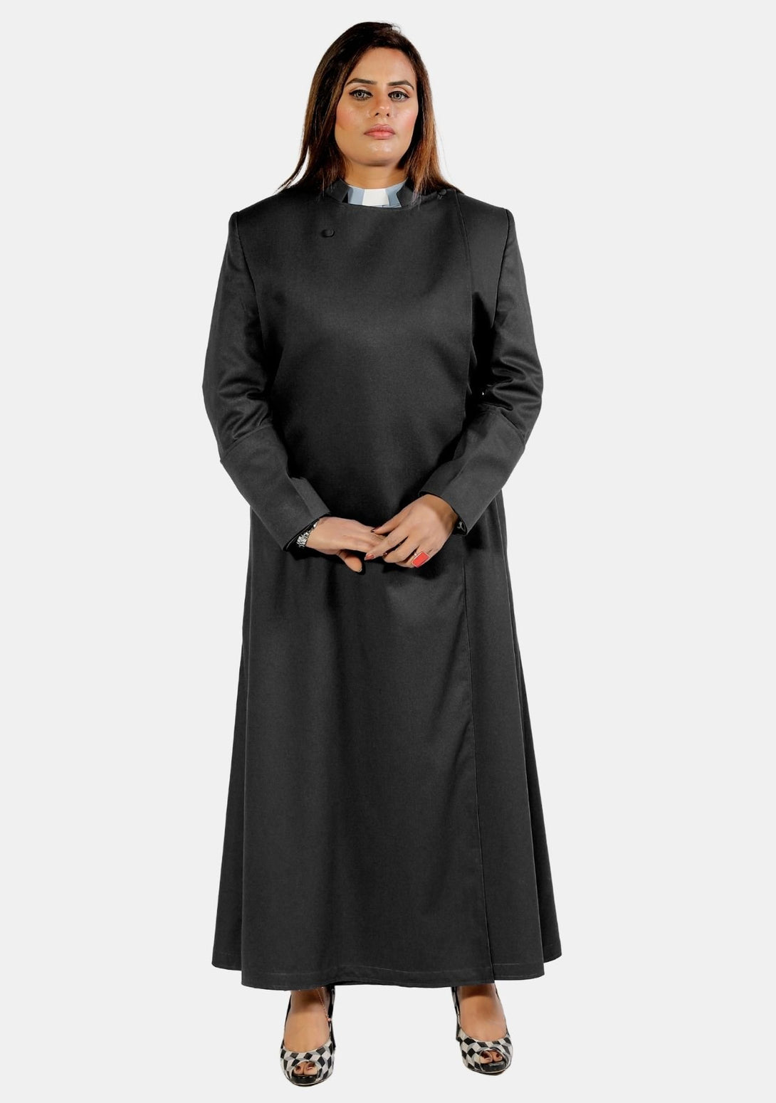 Ladies Anglican Clerical Chimere Black with White Rochet | eClergys™