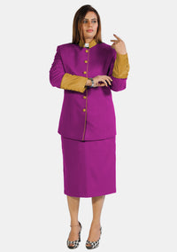 eClergy's Red Purple Gold Clerical Skirt Suit