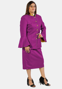 eClergy's Red Purple Gold Flared Sleeve Clergy Suit