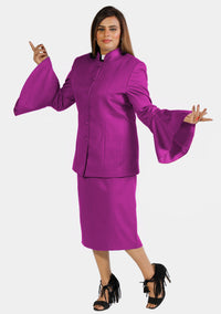 eClergy's Suit Flared Sleeve Red Purple