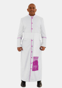 eClergys White and Red Purple Robe for Men