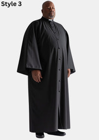Linus Plus Size Custom Pulpit Robe for Men Black