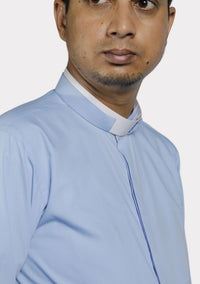 Light Blue Roman Collar eClergy's Shirt