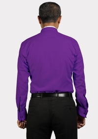 Roman Collar Purple Clergy Shirt