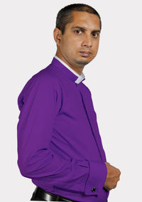 Roman Collar Purple Clergy Shirt
