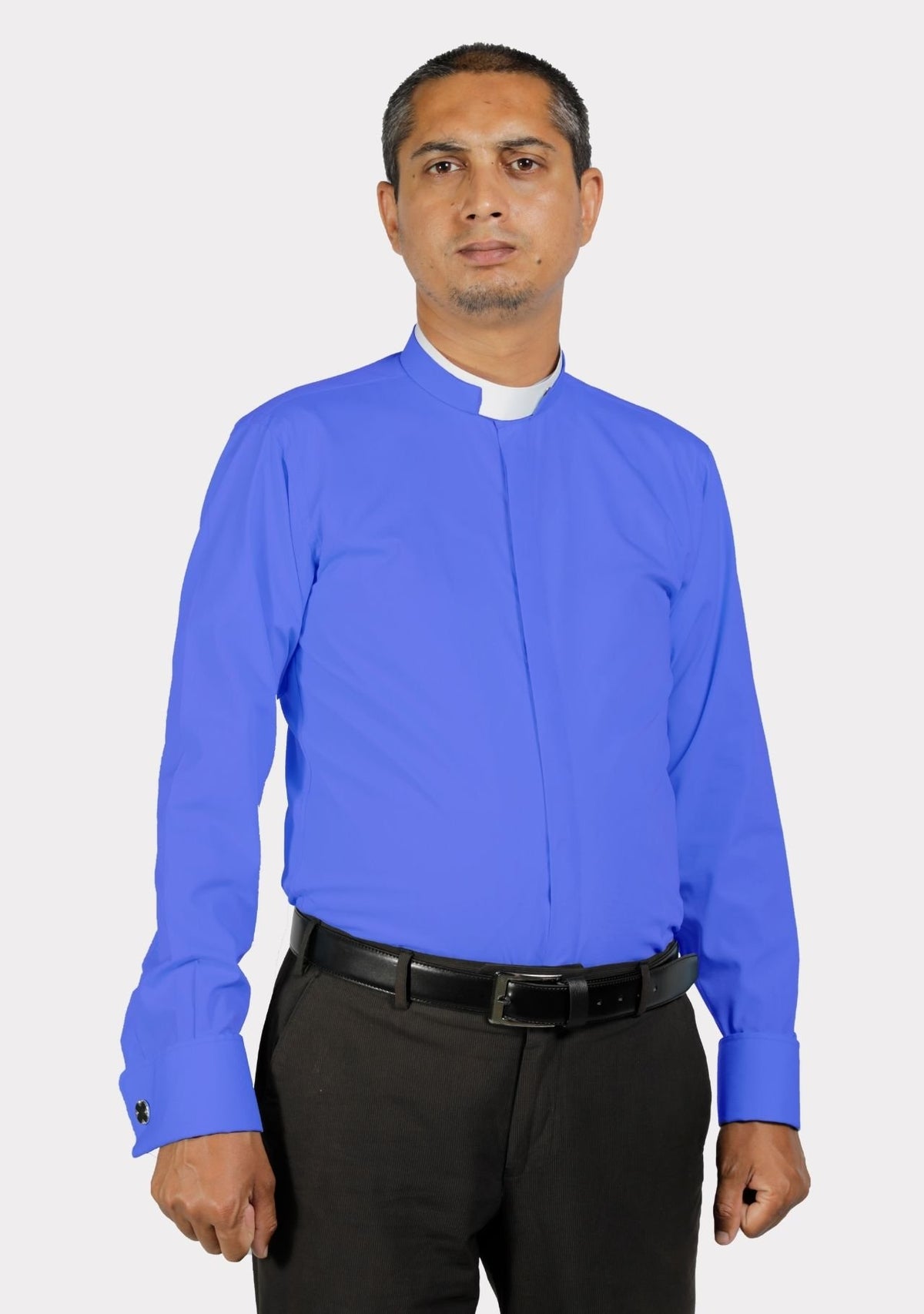 Royal Blue Roman Collar Clergy Shirt
